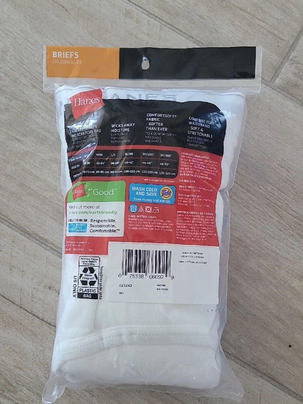 Hanes White Men's Tagless Briefs - 3-Pack